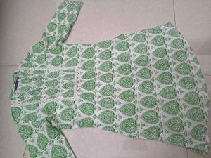 Green Printed Kurta