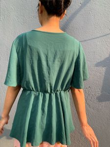 Emerald Green Flutter Sleeve Top