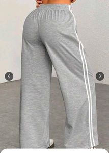 Grey Wide Leg Track Pants