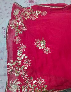 handmade kacha gota patti work saree