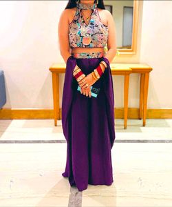 Purple HalterNeckTop & Divider Set