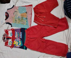 combo kids Cute Boy Red Outfit