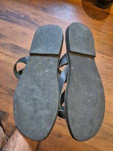 Pure Leather Black Chappal For Men From GREECE