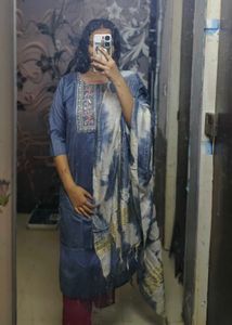 Embroidered Kurta Set with Dupatta