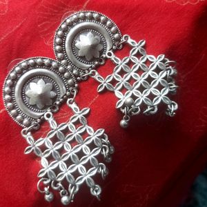 Silver Garba Earrings