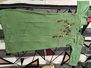 Green Embroidered Kurta