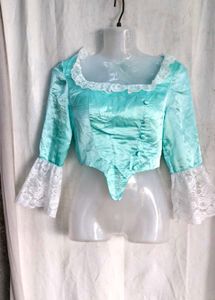 Elegant Lace Trim Corset Top