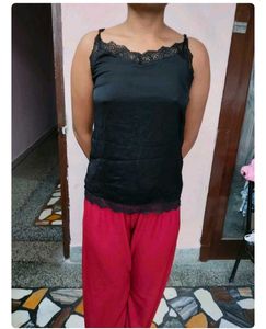 Black Lace Camisole &amp; Shorts Set
