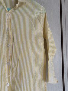 Yellow Striped Button-Up Shirt