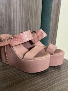 Pink Platform Wedge Sandals