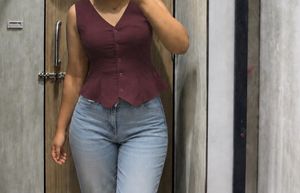 Stylish Maroon Peplum Top