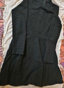 Chic Textured Black Dress