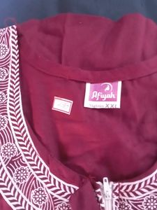 New Xxl Cotton Maroon Nighty For Women
