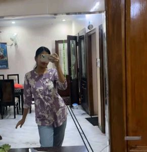 Purple Floral Print Kurta