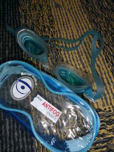 Blue Antifog Swim Goggles