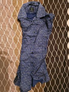 Men's Blue Floral Print Shirt