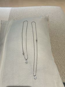 Two dainty diamond necklaces