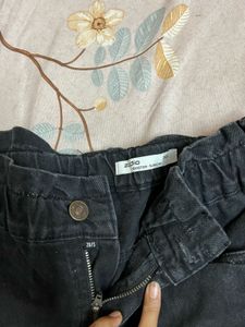 Black Paperbag Waist Jeans