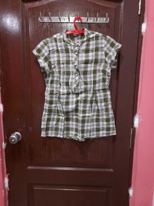 Green Plaid Tunic Shirt