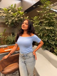 Light Blue Off-Shoulder Top MEDIUM size