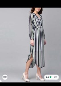 Striped Maxi Dress with Elastic Waist