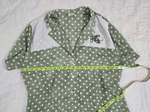 Polka Dot Button-Up Top