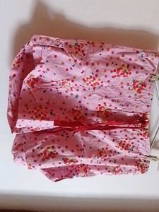 Pink Skirt with Colorful Print