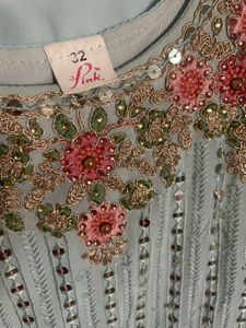 Embellished Pastel Kurta Set