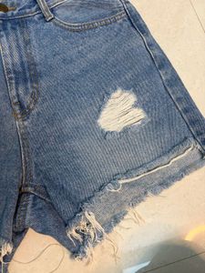 Distressed Denim Shorts