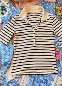 women polo collar T shirt