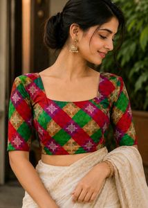 Vibrant Geometric Print Blouse