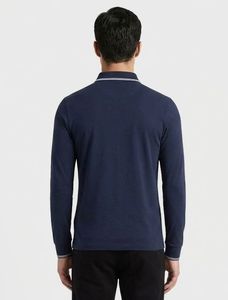 Armani Jeans Navy Long Sleeve Polo Shirt