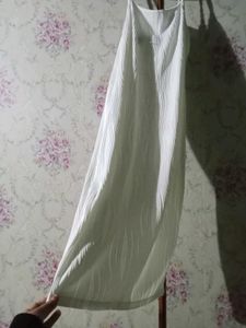 Elegant White Textured Midi Dress