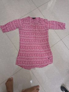 Crimsoune Femme Pink Geometric Print Tunic Top
