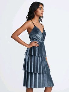 Velvet Tiered Mini Dress