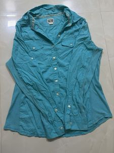 Turquoise Button-Up Shirt