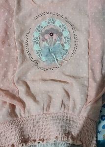 Cute Pink Embroidered Blouse