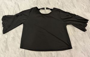 Chic Black Bell Sleeve Top
