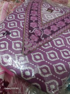 Stylish Purple Geometric Print Kurta Set
