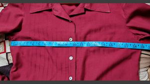 Vintage Maroon Button-Up Blouse