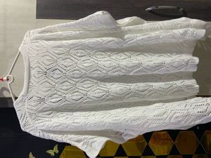 White Crochet Knit Cardigan