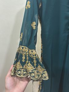 Embroidered Teal Kurta Set