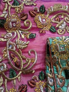 Embroidered Ombre lehnga  with bliuse having margi