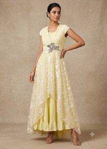 Elegant Yellow Embellished Gown