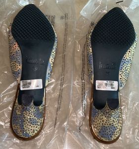Sparkling Pointed Navy Toe Mules