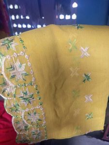 Vibrant Yellow Embroidered Dupatta