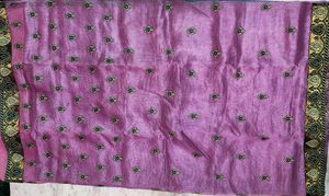 Stunning Mauve Lavender Silk Saree with Gold Zari