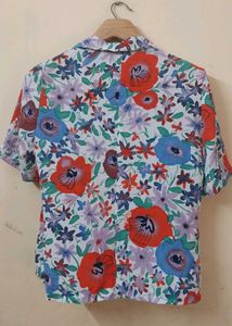 Floral Print Short Sleeve Button-Up Shirt