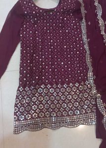 Elegant Purple Salwar Kameez Suit