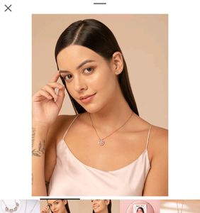 Zircon Heart Magnetic Clover Necklace - Rose Gold